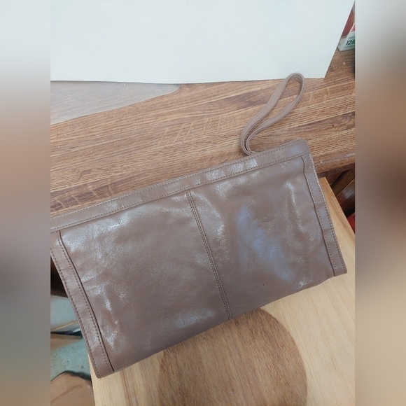 Vintage* Taupe 70s Wristlet Handbag - Picture 1 of 12